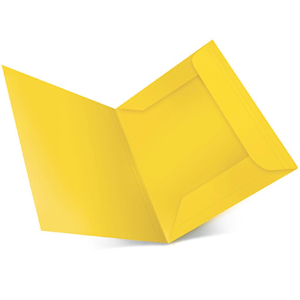 Cartelline 3 lembi con stampa giallo cf.50pz