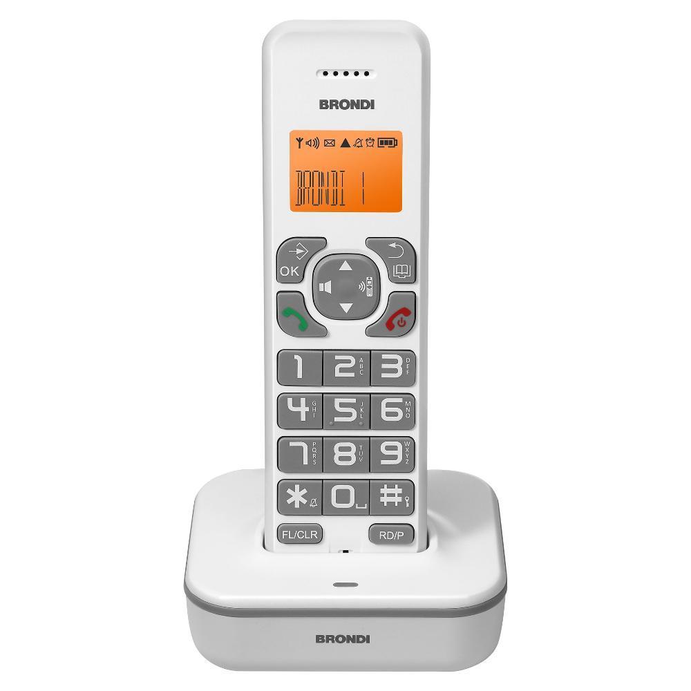 Telefono cordless brondi bravo star bianco-grigio big dig. vivav