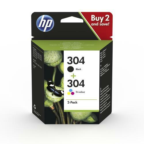 Hp combo pack ink n.304black + tricromia
