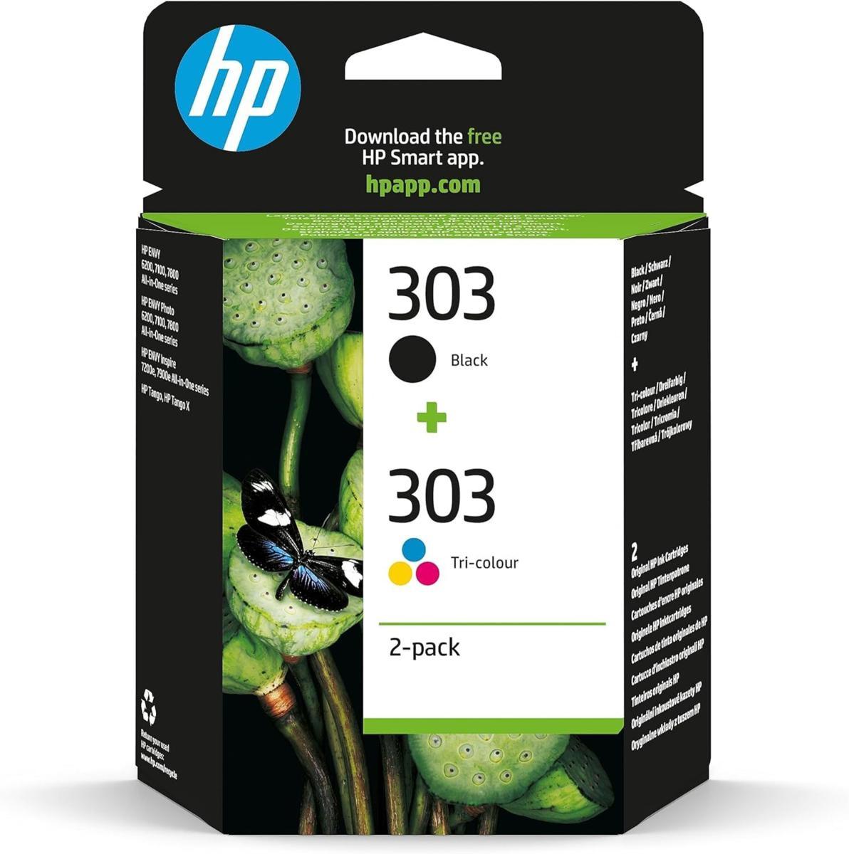 Hp combo pack ink n.303black + tricromia