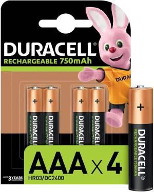 Duracell rechargeable hr3/dx2400 aaa 750mah