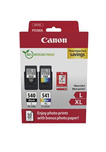 Canon value pack pg-540l/cl-541xl 50fg carta 10x15