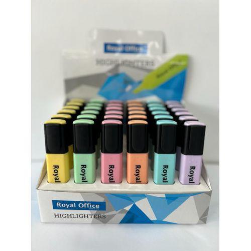 Evidenziatori royal office 6 colori assortiti pastel 36pz