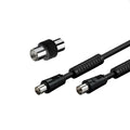 Cavo antenna con ferrite m/f con adat.m/m 5mt nero