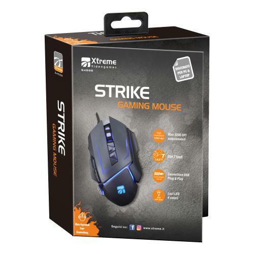 Xtreme strike gaming mouse 3200 dpi 7 tasti usb