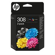 Hp combo pack ink n.308black + tricromia