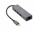 Techmade gembird hub usb-c gygabit 3.1 adattatore 3 porte