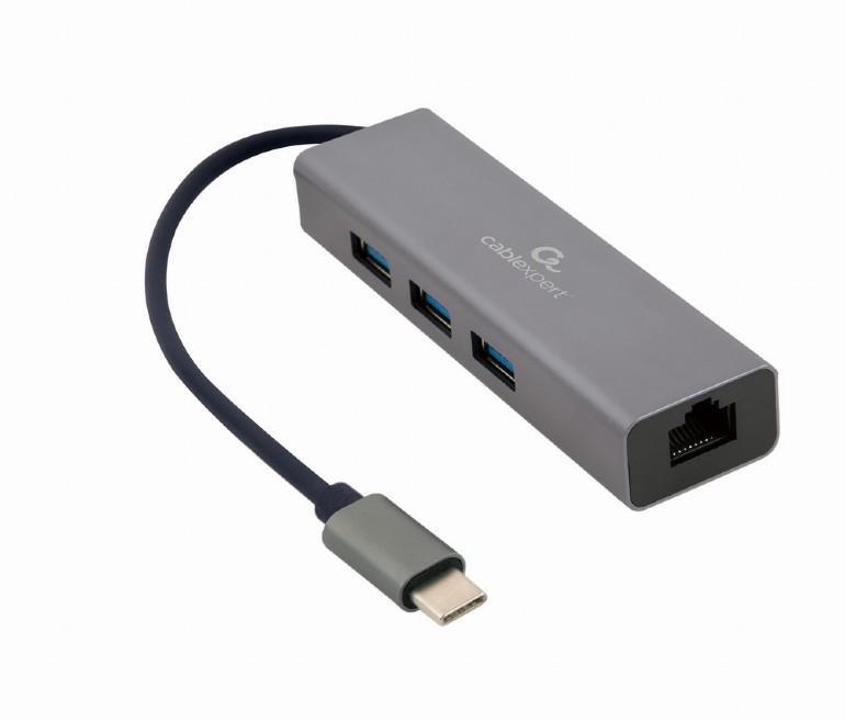 Techmade gembird hub usb-c gygabit 3.1 adattatore 3 porte