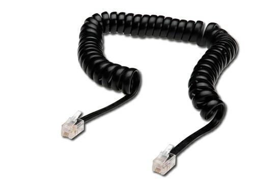 Cavo di connessione per cornetta telefonica a spirale mt 4 colore nero