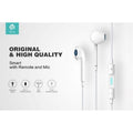 Devia auricolari smart con microfono e controllo 1.2mt bianco