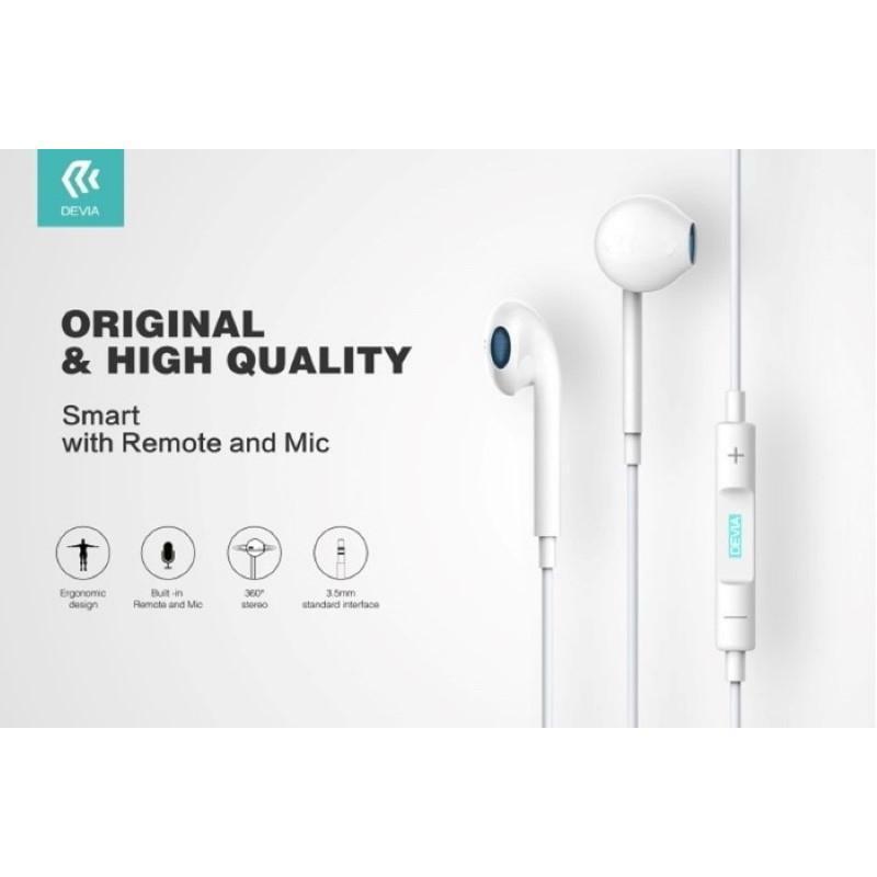 Devia auricolari smart con microfono e controllo 1.2mt bianco