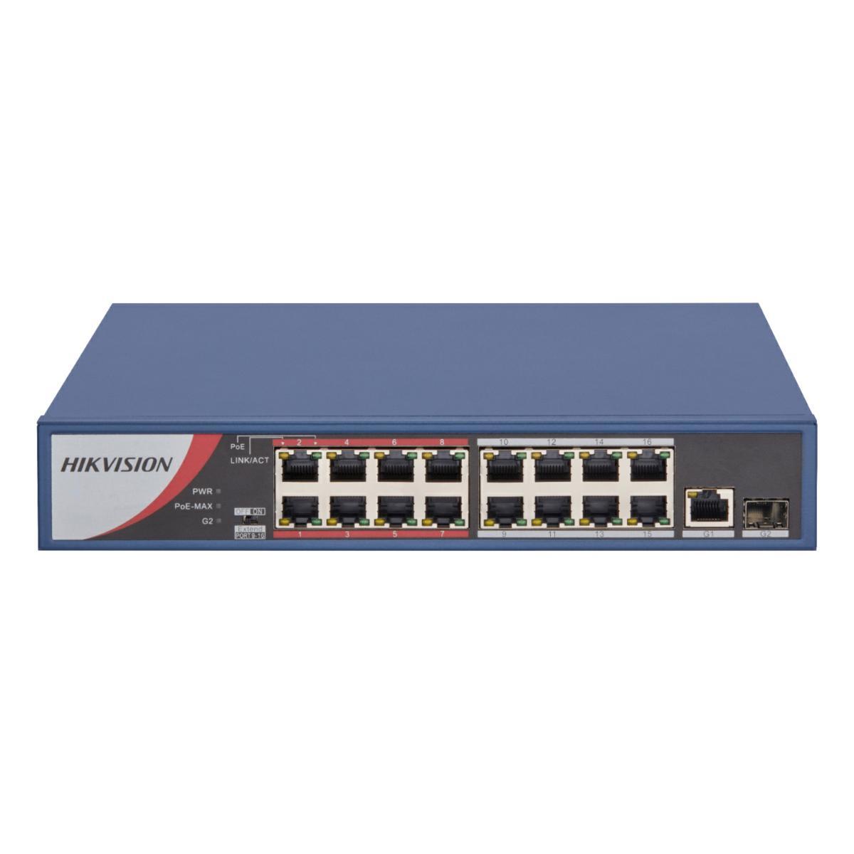 Switch hikvision 10/10016*poe+1p gbit+ 1sfp uplink unman. 130w