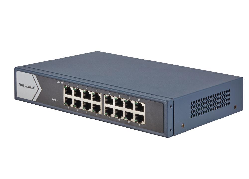 Switch hikvision 16p gblan 19" rack mount.steel case ds-3e0516-e
