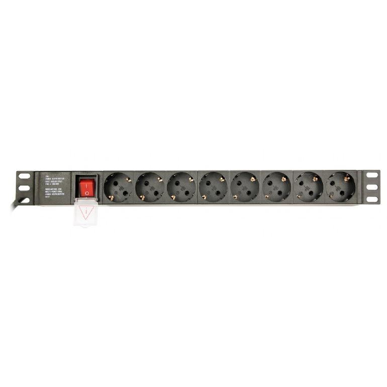 Techmade gembird pdu 8 prese shuko,1u,16a, cavo 3mt