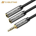 Sdoppiatore cabletime 3.5mm jack m to 2*f alu space grey 0.3m