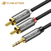 Cavo cabletime 3.5mm jack m to 2*rcam space grey 3m