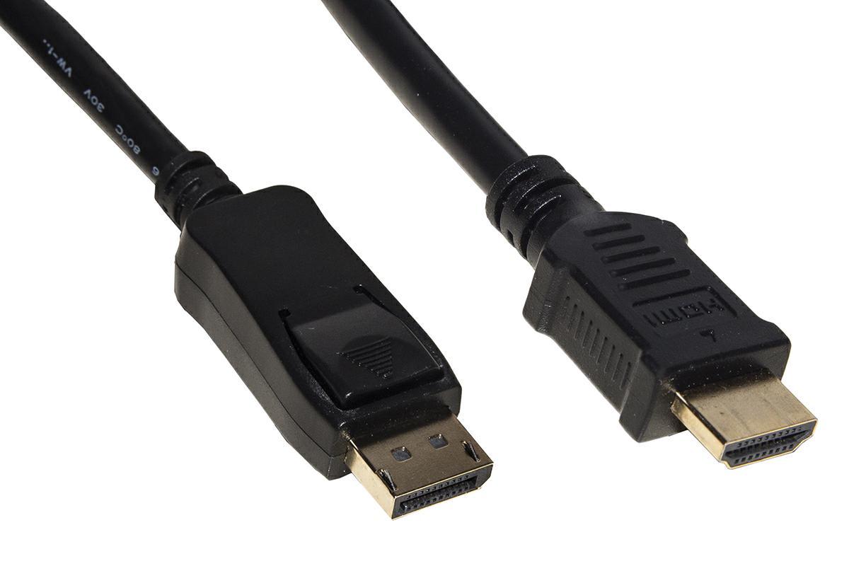 Cavo displayport 1.2 - hdmi 1.4 4kx2k 30hz contatti dorati mt1.8