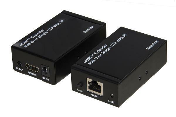 Link estensore hdmi tramite cavo cat5/6 60mt fhd con telecomando