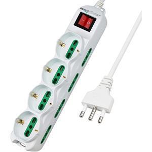 Multipresa 12 posti mach power  8*bipasso ita 4*schuko mp-3081