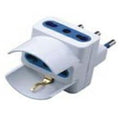Adattatore triplo spina 16a - 2 prese 10/16a e 1 presa schuko bianca