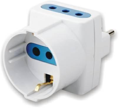 Adattatore tripolare machpower spina 10a-2*prese 10a 1*schuko bi