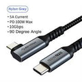 Cavo cabletime da usb-ca usb-c 90° pd100w 10gbps gen2 usb3.1 1m