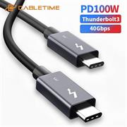 Cavo cabletime da usb-ca usb-c thunderbolt3 40gbps pdw100w 1m