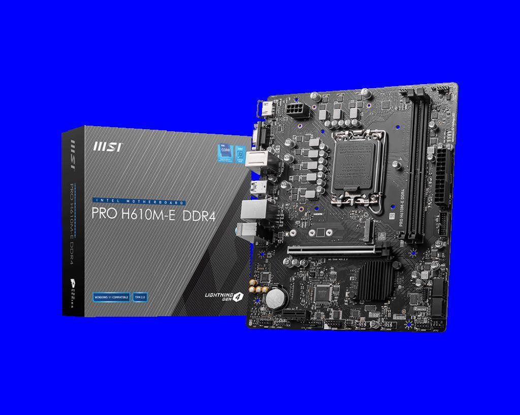 Mb msi pro h610m-e skt1700 *14/13/12 gen.* ddr4 m.2 u3.2 hdmi