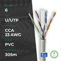 Cavo di rete machpower u/utp cat6 305mm cca 23awg pvc eca grigio