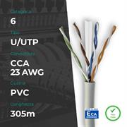 Cavo di rete machpower u/utp cat6 305mm cca 23awg pvc eca grigio