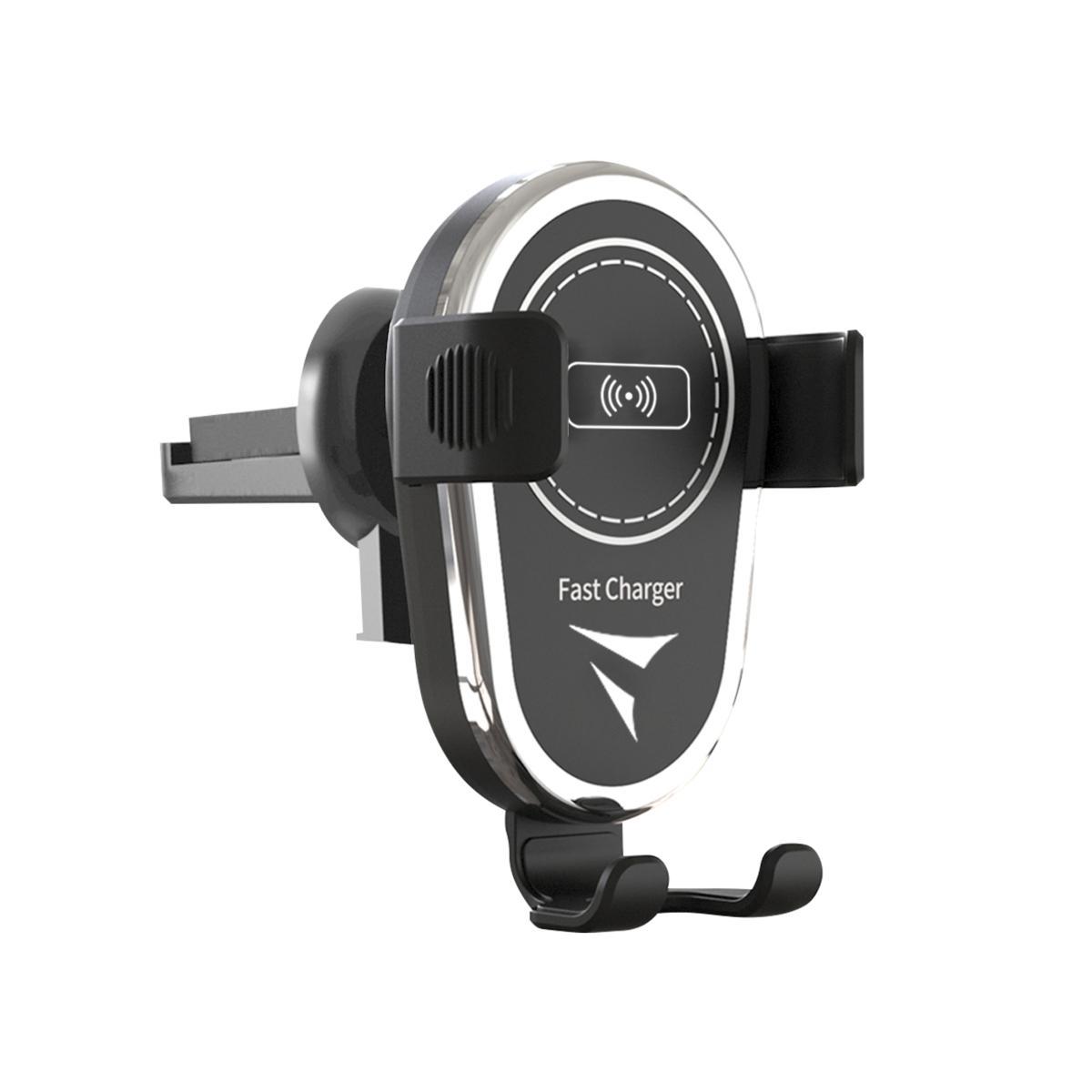 Techmade tm-c1 caricatore senza filo 15w bk cavo usb + supp lat.