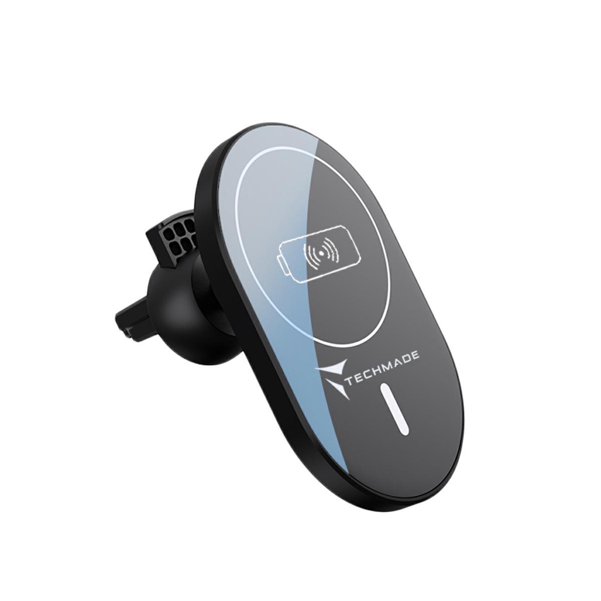 Techmade tm-c20 caricatore senza filo 15w bk cavo usb supp magn