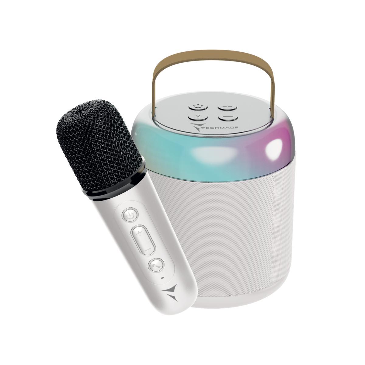 Techmade karaoke speaker bianco + microfono