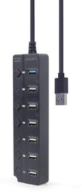 Techmade gembird 7-portusb hub (1 x usb 3.1 + 6 x usb 2.0)