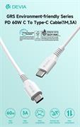 Devia cavo certificato grs type-c type-c 60w 3a pd 1mt