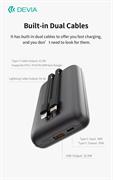 Devia mini power bank ultra4 22.5w con 2 cavi integrati 20000
