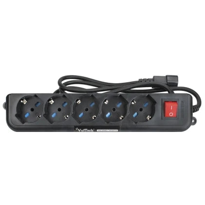 Multipresa bipasso vultech 5 posti per ups iec14 tasto on/off