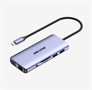 Hub hikvision docking station usb-c hdmi+vga+2*u3+2*u2+rj45+aud