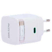 Alimentatore hikvision usb-c 67w cavo retrattile+presa usb-c wh.