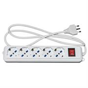 Multipresa link 5*italia/schuko 10/16a spina 16a ed interruttore